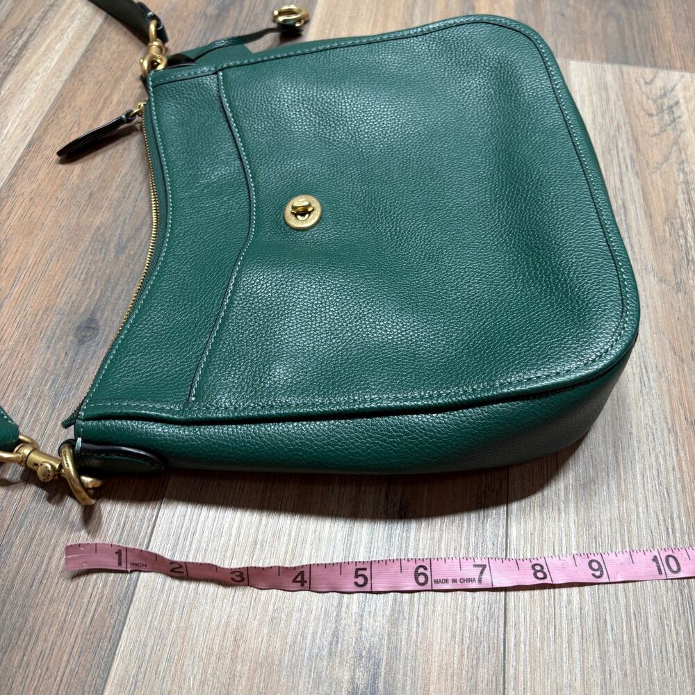 Coach Chaise Crossbody Bag Dark Pine Leather Detachable Strap Zip Back Pocket - Picture 12 of 12